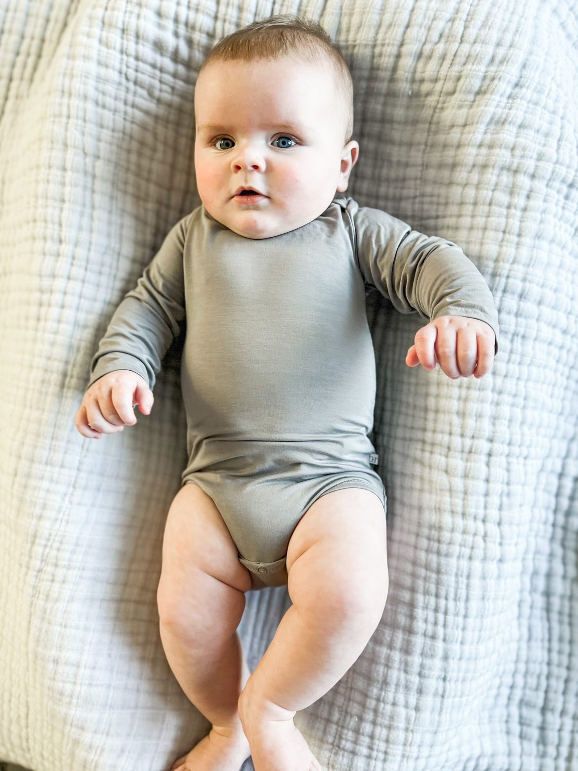 Long Sleeve Bamboo Bodysuit in Stone