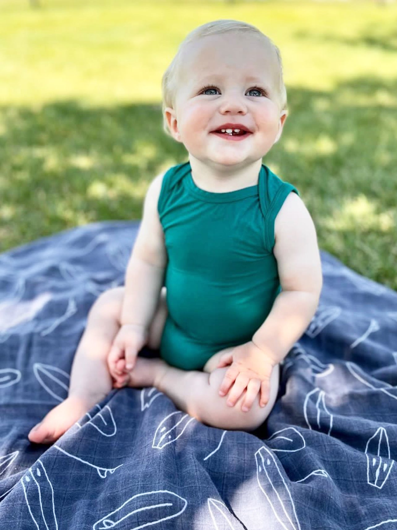 Sleeveless Bamboo Bodysuit in Grotto