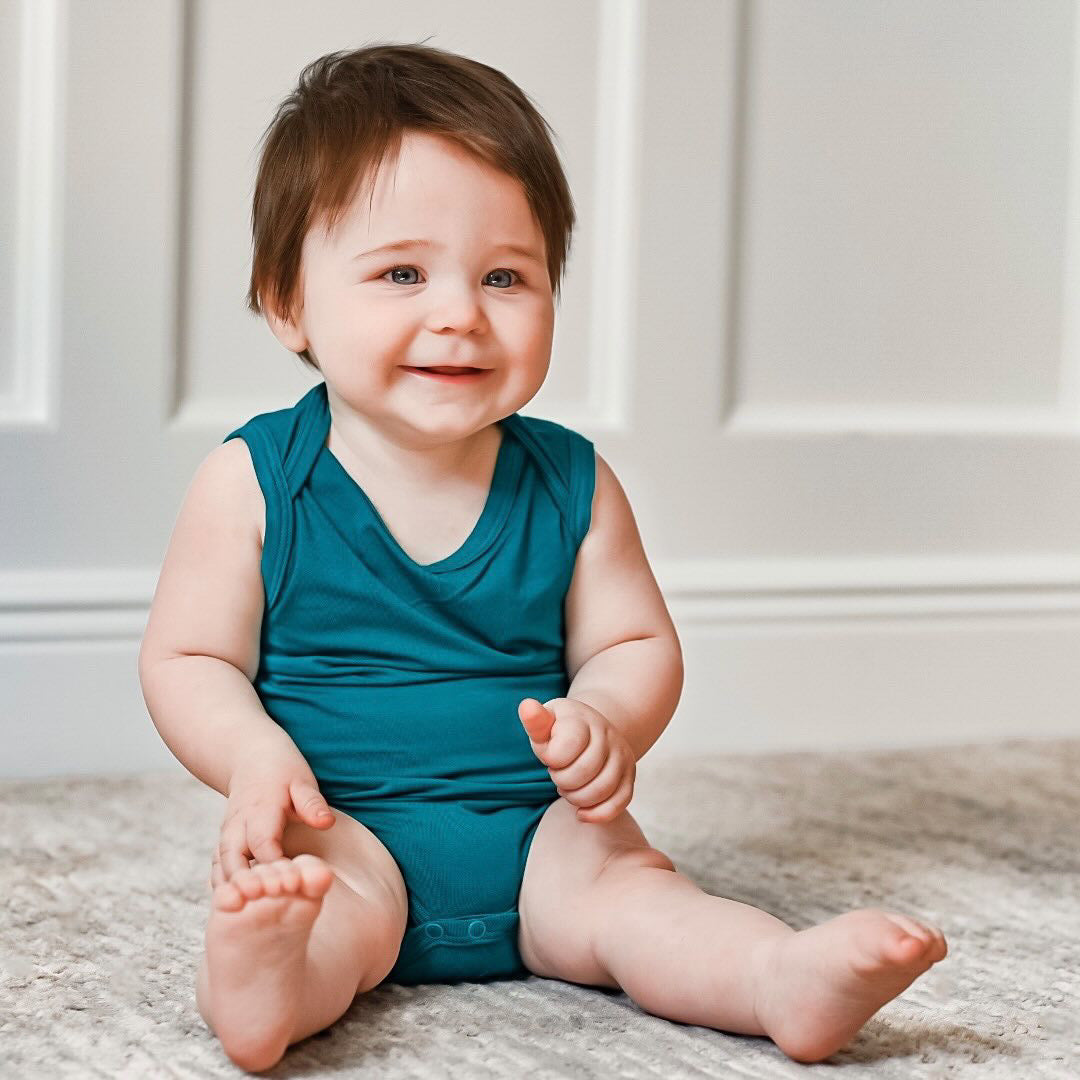 Sleeveless Bamboo Bodysuit in Grotto