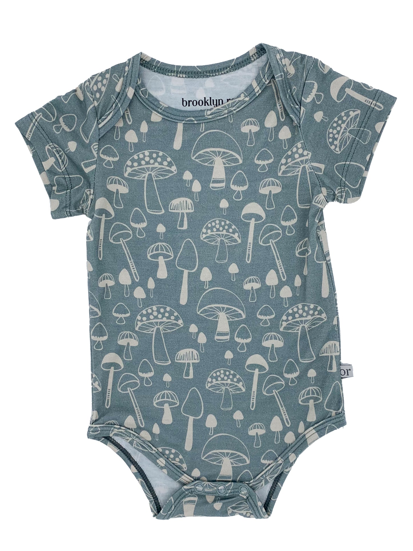 Short Sleeve Bamboo Bodysuit in Mushroom Medley