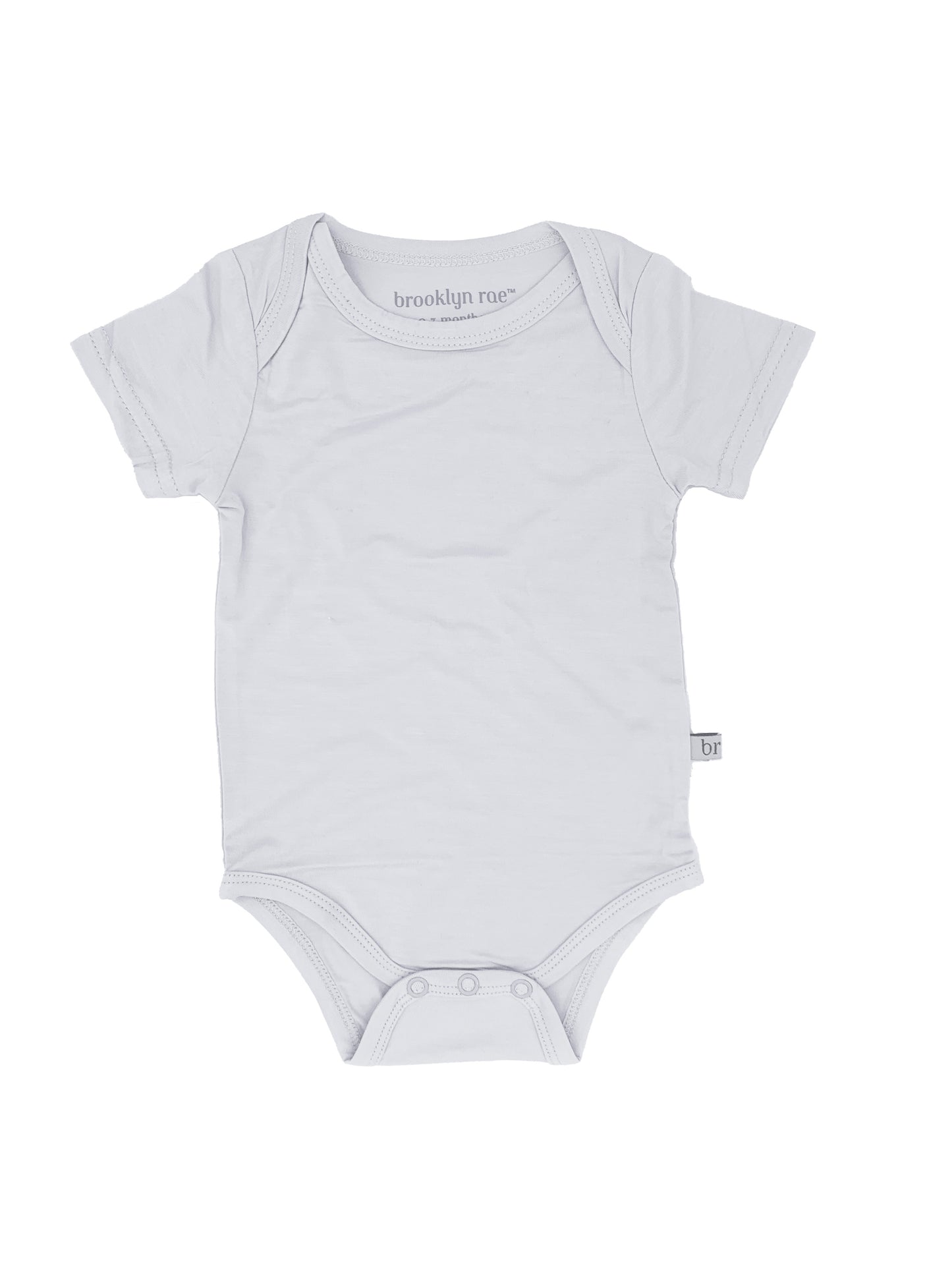 Short Sleeve Bamboo Bodysuit in Cloud