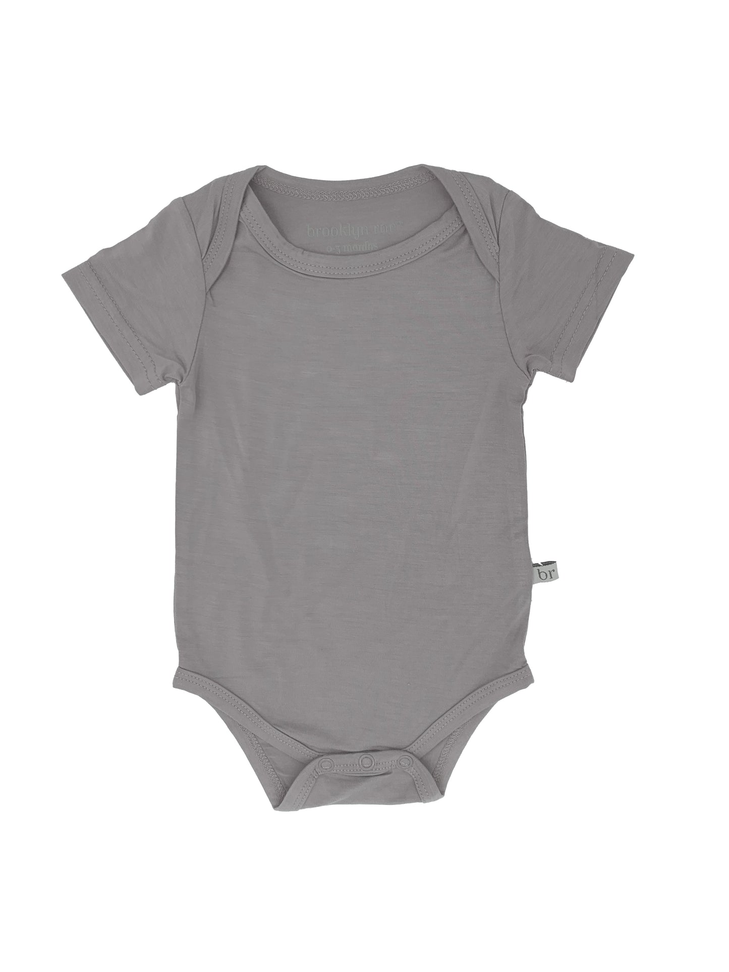 Short Sleeve Bamboo Bodysuit in Stone