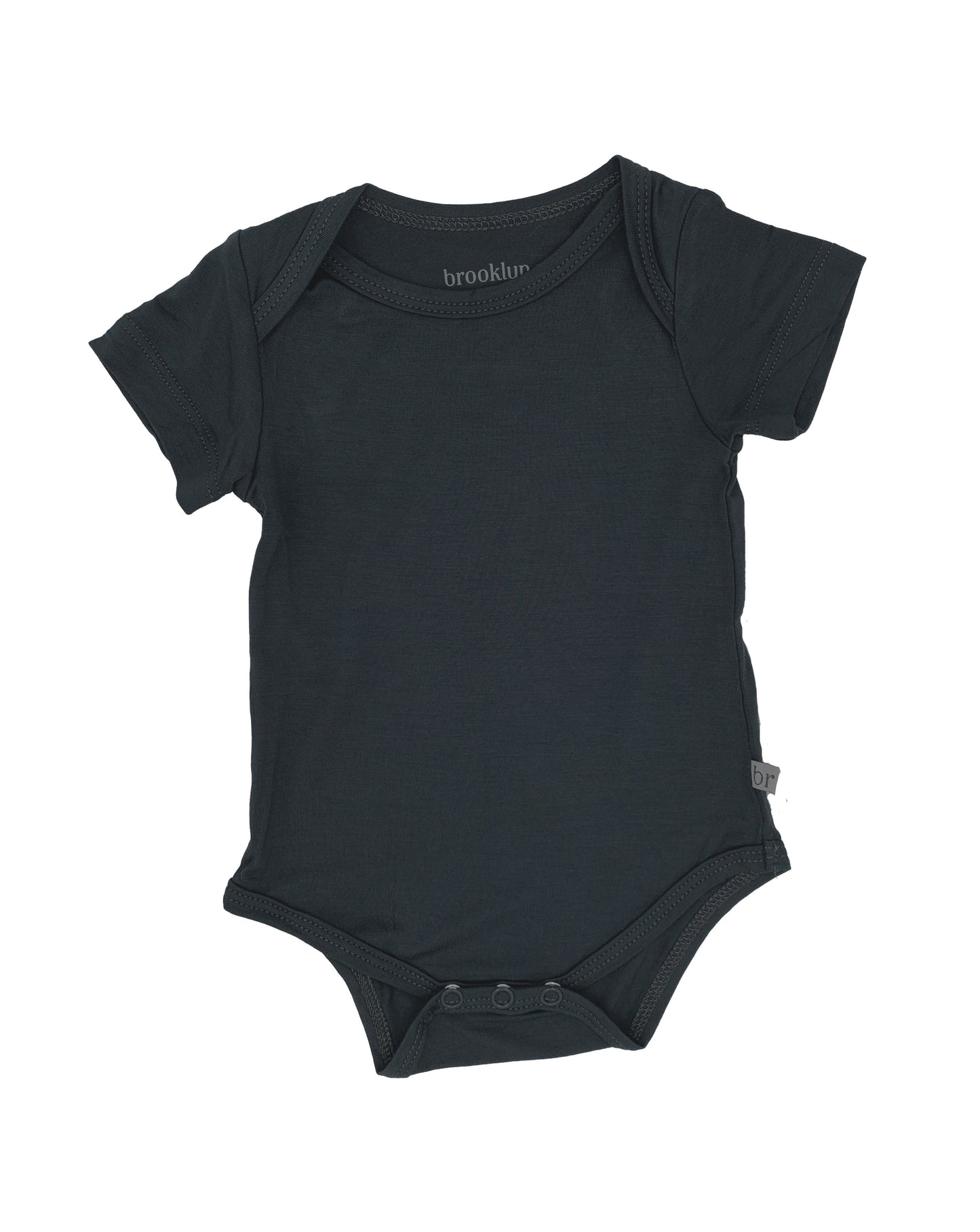 Short Sleeve Bamboo Bodysuit in Slate