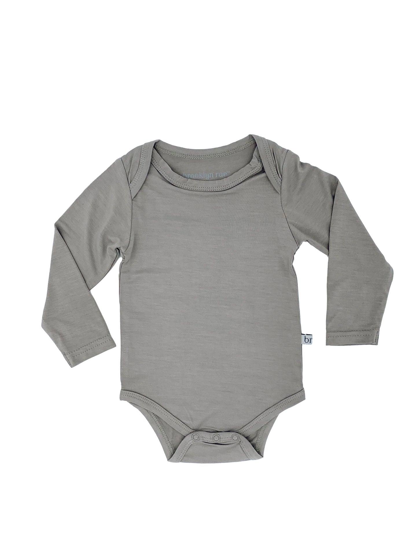 Long Sleeve Bamboo Bodysuit in Stone