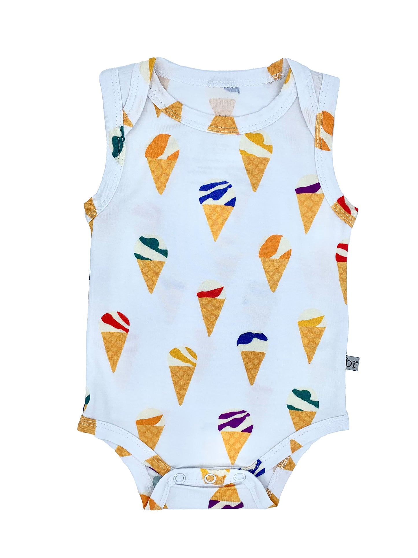 Sleeveless Bamboo Bodysuit in You Scream Ice Cream